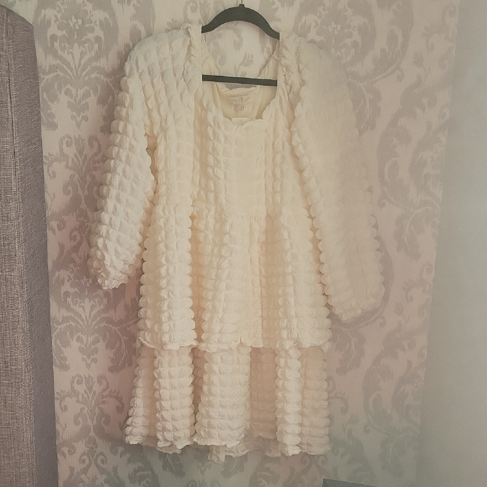 Simply Southern Cloud Cream Textured Dress